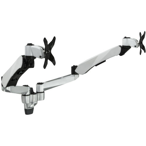 Mount-It! CLiX Series Full-Motion Dual Monitor Wall Mount (Silver)