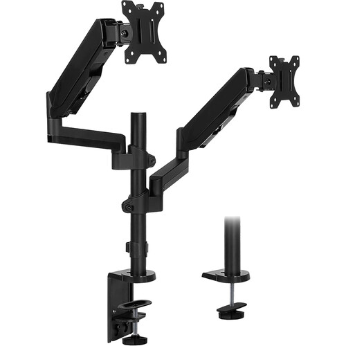 Mount-It! Dual Monitor Arm Mount Desk Stand with Vertical Stackable Arms  Fits 24-32" Screens