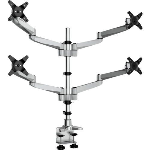 Mount-It! MI-63156 Full-Motion Quad-Monitor Desk Mount with Clamp & Grommet for Up to 27" Displays