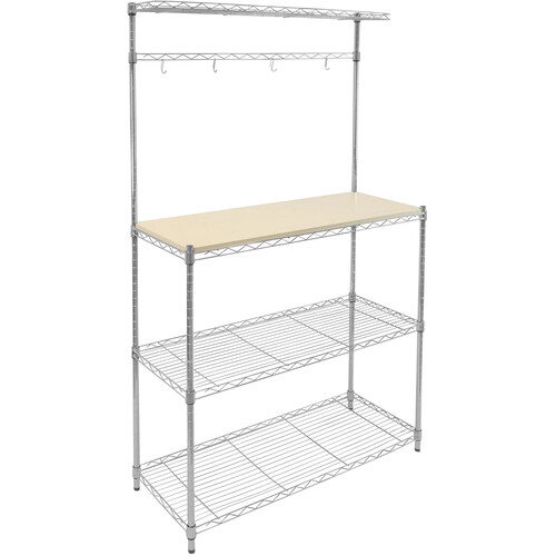 Mount-It! MI-70863 Kitchen Baker's Rack with Wood Table and Storage