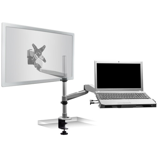 Mount-It! Articulating Single Monitor Mount Vented Laptop Stand (Silver)