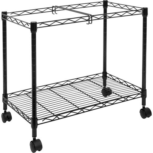 Mount-It! Rolling File Cart with Folder Rack (Black)