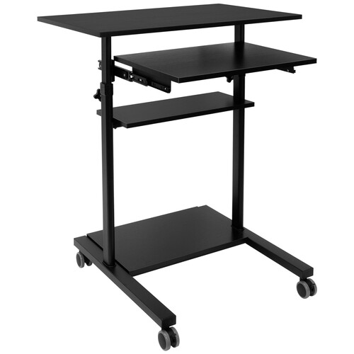 Mount-It! Mobile Standing Computer Desk (Black)