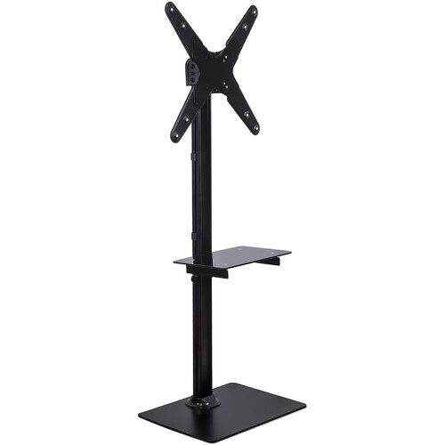 Mount-It! Portable Flat Panel TV Stand with Glass Shelf for 32" to 70" TVs (Black)