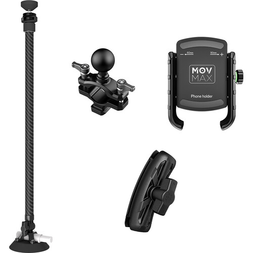 MOVMAX Adjustable Telescopic Rod with Smartphone Clamp (2.5 to 4')