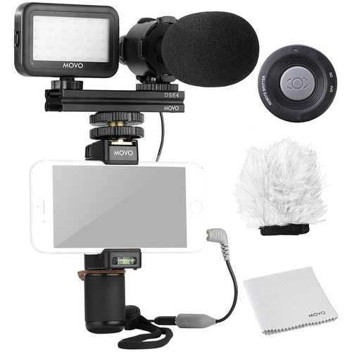 Movo Photo Smartphone Video Kit V7 with Rig, Light & Stereo Microphone