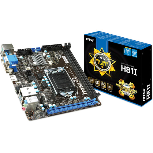 マザーボード MSI H81I + i5-4590s + 16GB DDR3 MSI H81I Desktop Motherboard H81I B&H Photo Video