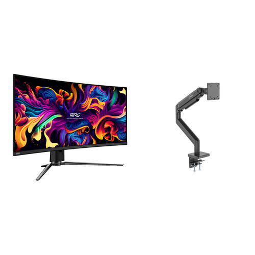 MSI MPG 341CQPX 34" 1440p 240 Hz Curved Ultrawide Gaming Monitor and Desk Mount Kit