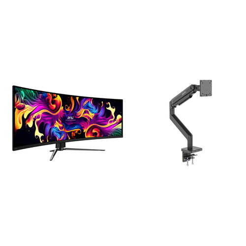 MSI MPG 491CQP 49" 1440p 144 Hz Curved Ultrawide Gaming Monitor and Desk Mount Kit