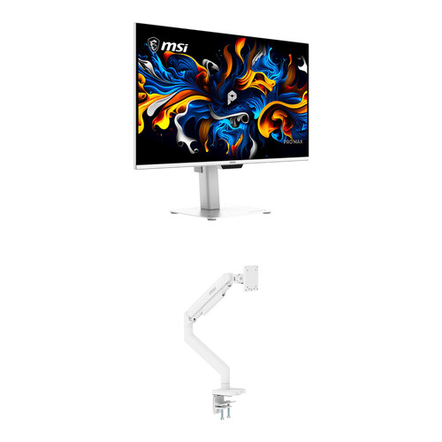 MSI PRO MAX 271UPXW12G 26.5" 4K UHD QD-OLED 120 Hz Monitor and Desk Mount Kit