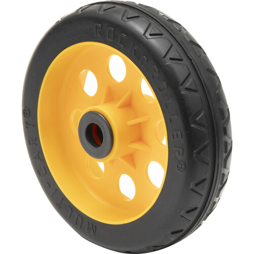 RockNRoller Multi-Cart R-Trac Symmetrical Wheel for R12 Caster (8 x 2", Yellow Hub, 2-Pack)