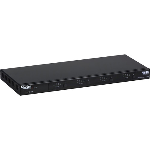 MuxLab HDMI 4x4 Matrix Switcher Kit with United Kingdom Power Cord