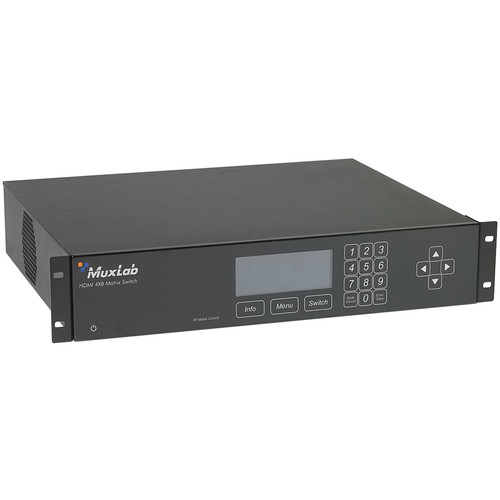 MuxLab HDMI 4x8 Matrix Switch HDBaseT & PoE (EU Power Cord)