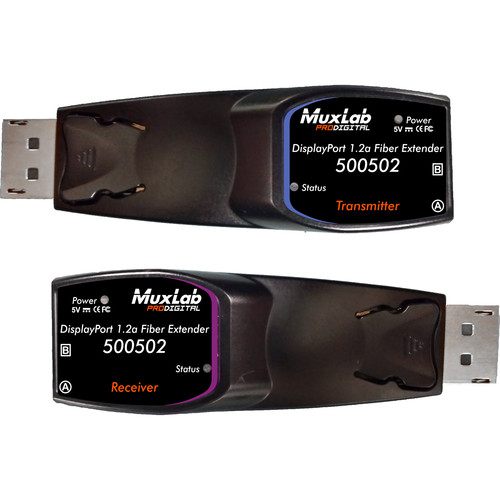 MuxLab DisplayPort 1.2a WQUXGA Fiber Extender Kit (330')