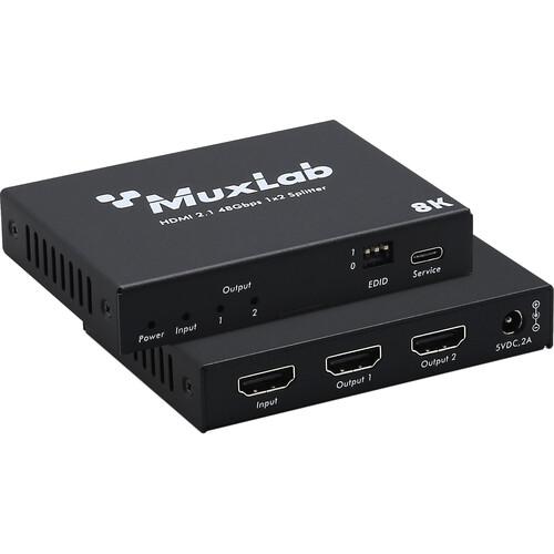 MuxLab HDMI 2.1 48 Gb/s 1 x 2 Splitter 500510 B&H Photo Video