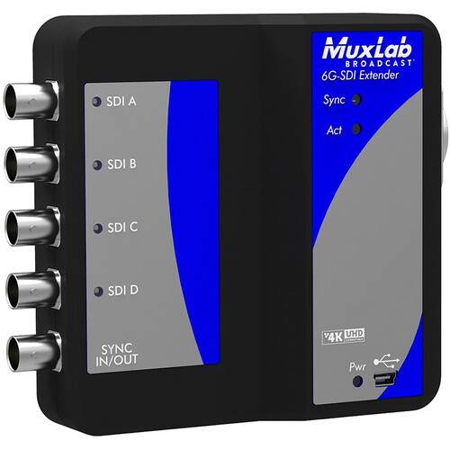 MuxLab Broadcast 6G-SDI 4K Extender over UTP (Black)