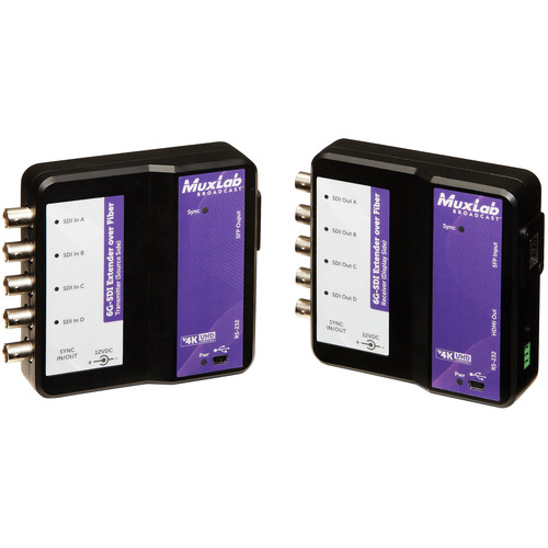 MuxLab 6G-SDI over Single-Mode Fiber Extender Kit (33,000')