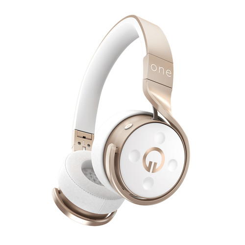 Muzik One Wireless Bluetooth Headphones (Champagne/White)