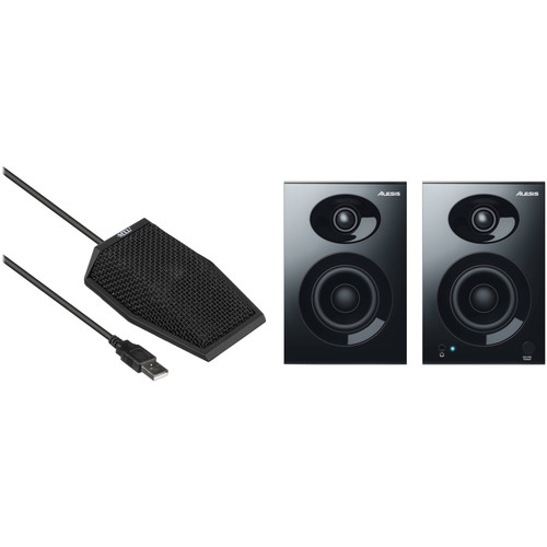 MXL AC-404 Boundary Microphone Kit with Alesis Elevate 3 MKII Monitors for VoIP Purposes