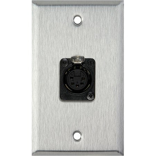 My Custom Shop 5-Pin XLR Female DMX Wall Plate (Clear Anodized Aluminum)