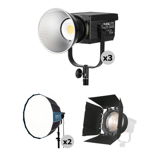 Nanlite FS-300B Bi-Color LED Monolight (Softbox & Fresnel Lens