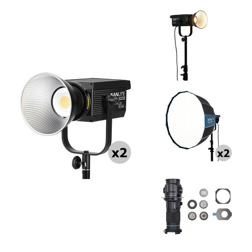 Nanlite FS-300B & FS-300C LED Monolights (Bundle 3-Light Kit)
