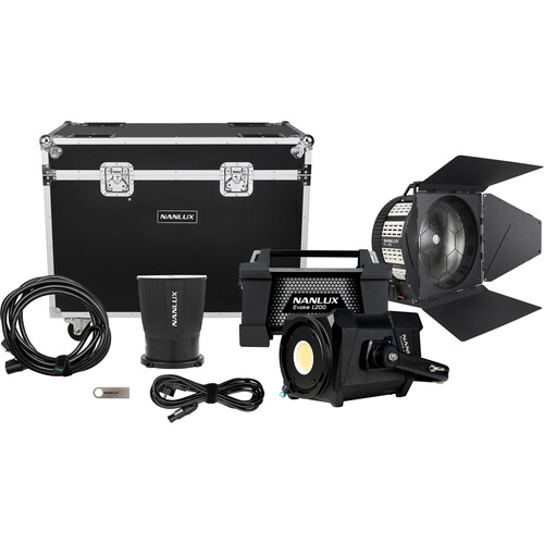 Nanlux Evoke 1200 LED Daylight Spot Light Kit with Fresnel Lens and Case