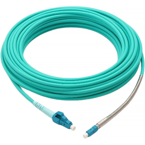 nanoFIBER Uniboot LC Multimode OM4 Indoor/Outdoor Fiber Optic Patch Cable (Aqua, 32')