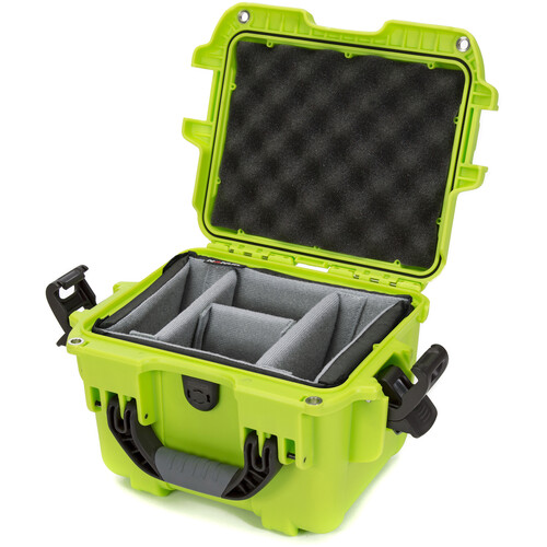 Nanuk 908 Hard Case with Padded Divider Insert (Lime, 8.8L)