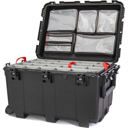 Nanuk 975W Wheeled Hard Case with Padded Divider Insert and Lid Organizer (Black, 186L)