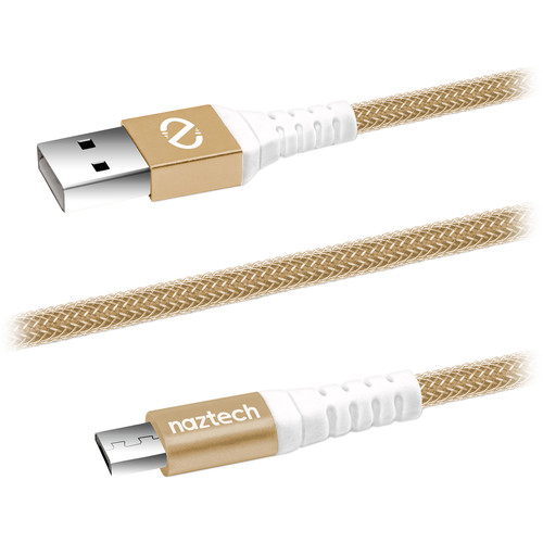 Naztech USB 2.0 Type-A Male to Micro-USB Male Charge & Sync Cable (4', Gold)