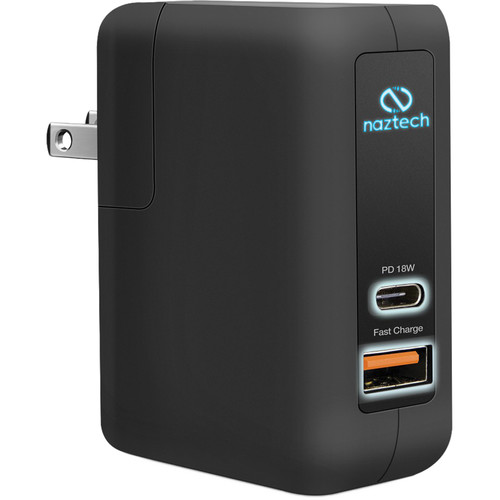 Naztech 25W Dual Port USB Type-C PD AC Adapter