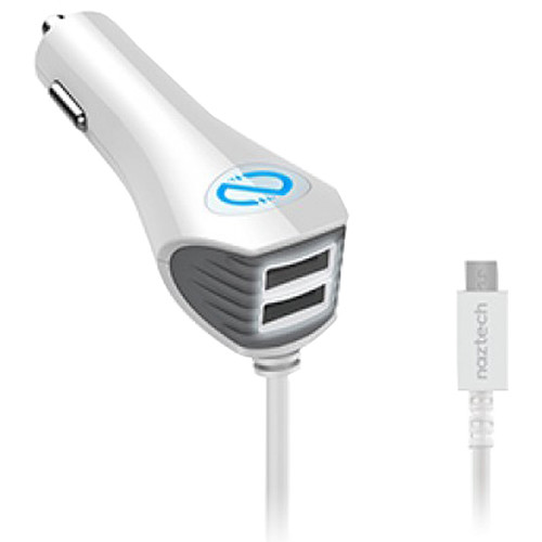 Naztech N420 Wired TRiO Car Charger with Micro-USB Connector (White)