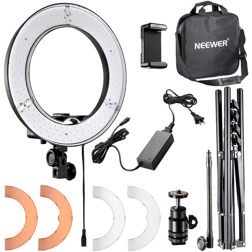 Neewer LED Ring Light Kit with Stand and Accessories (14")