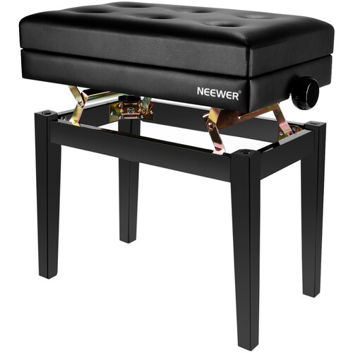 Neewer NW-007 Adjustable Deluxe Leather Padded Piano Bench with Storage