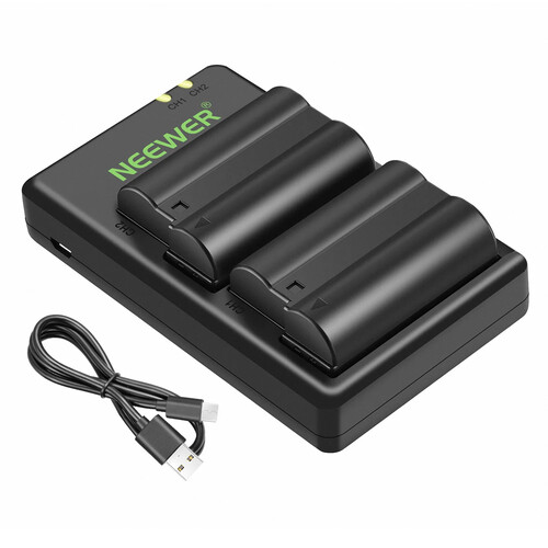 Neewer EN-EL15 Batteries (2-Pack) & Dual USB Charger Kit