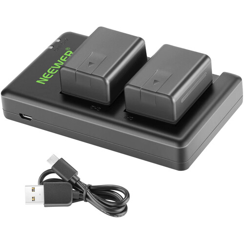 Neewer 2 x VW-VBT190 1950mAh Batteries + Dual Charger Set