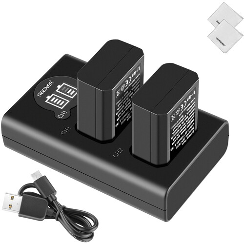 Neewer Dual Battery Charger & NP-FW50 Batteries Kit (1100mAh)
