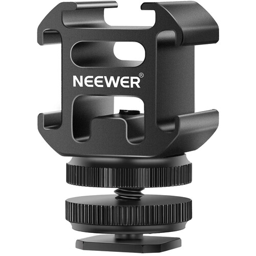 Neewer Shoe Mount with Triple Cold Shoe Mount Adapter