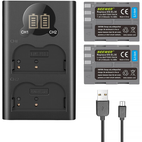 Neewer EN-EL3e Nikon Battery and Charger Set