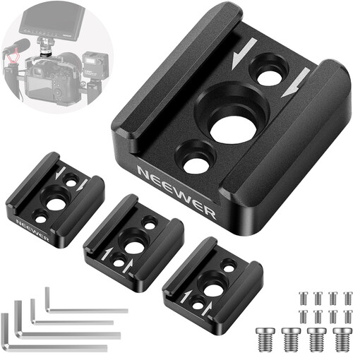 Neewer ST26 Cold Shoe Mount Adapter with 1/4"-20 Thread Kit (4-Pack)