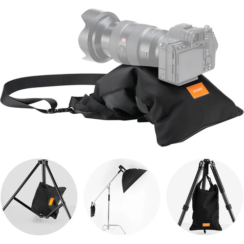 Neewer Sandbag with Shoulder Strap (15 lb, Black)