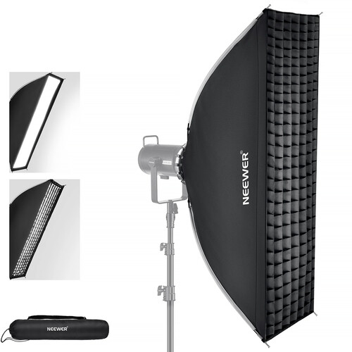 Neewer Rectangular Quick Release Softbox with Grid (12 x 47")