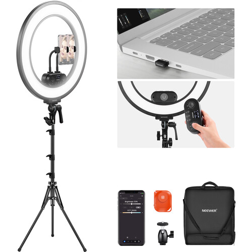 Neewer RL45B Edge Lit Bi-Color LED Ring Light Kit (18")