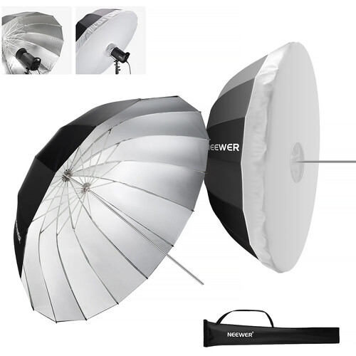 Neewer NS1U Parabolic Reflective Umbrella with Diffuser (41, Black/Silver)