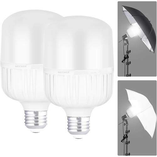Neewer Daylight LED Light Bulb (35W, 2-Pack)