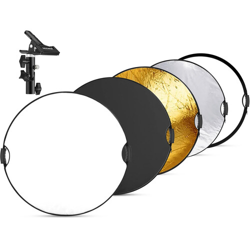 Neewer RF-80II 5-in-1 Collapsible Light Reflector with Handle Grip & Clamp (32")