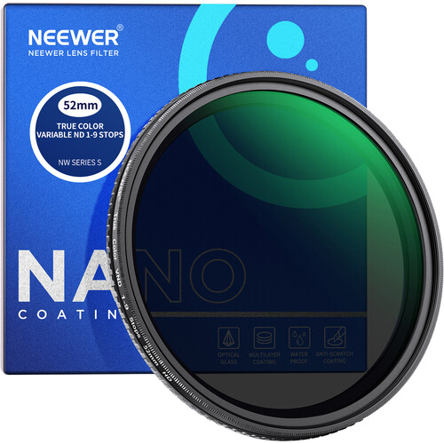 Neewer MRC HD True-Color Hard-Stop ND2-ND400 VND Filter (52mm)
