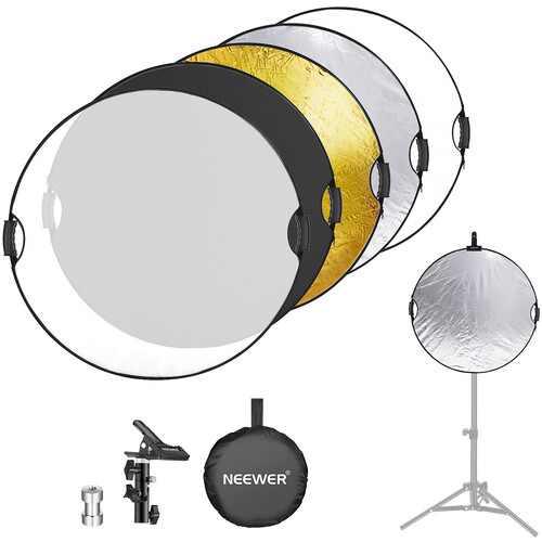 Neewer 5-in-1 Collapsible Reflector with Studio Clamp Kit (32")