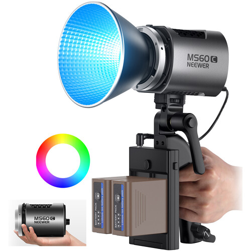 NEEWER MS60C RGB LED ビデオライト Neewer MS60C RGB LED Monolight (2-Battery Kit) 66605351 B&H